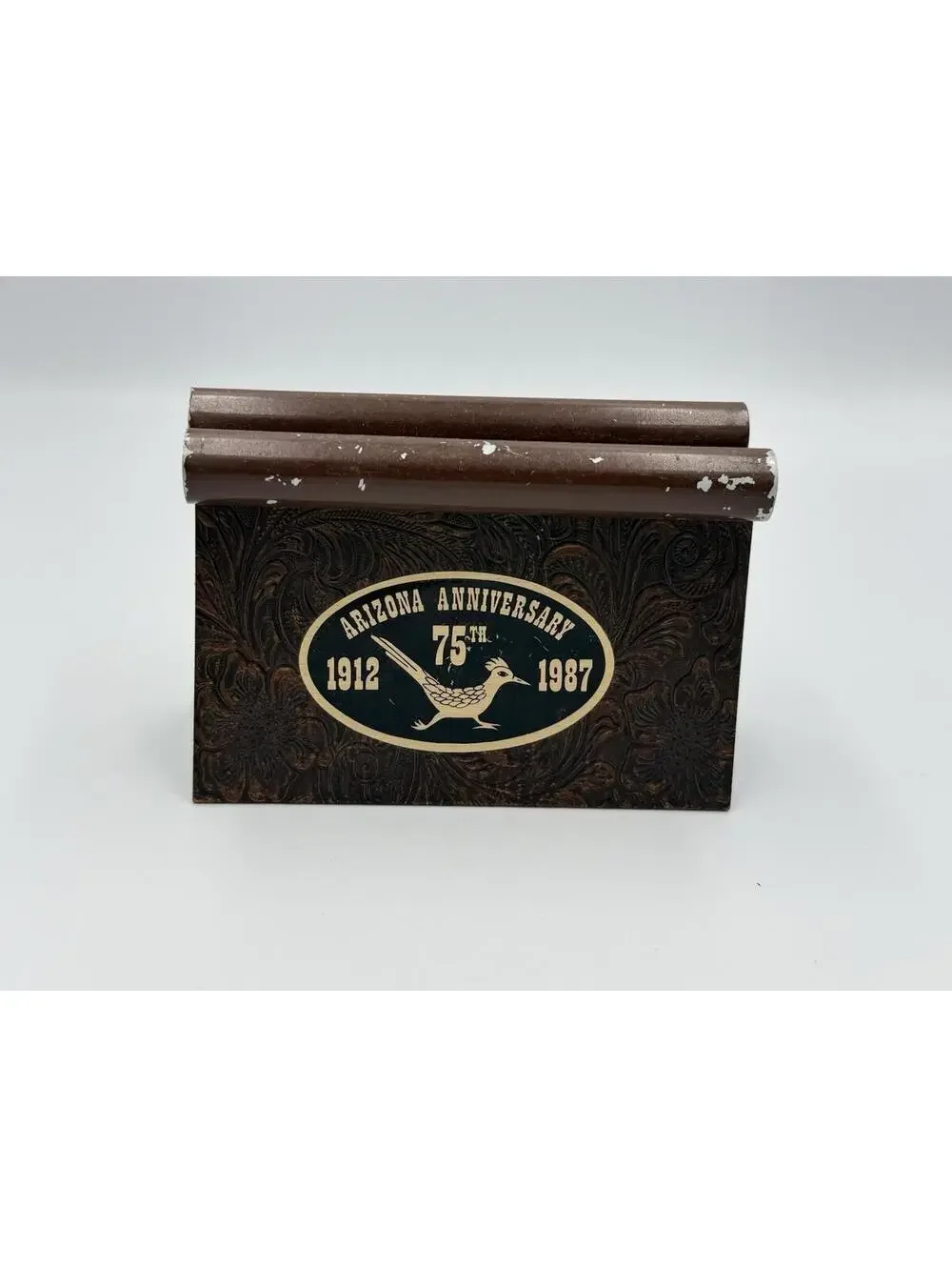Rare Arizona 75th Anniversary Art Engraved Copper Style Napkin Holder